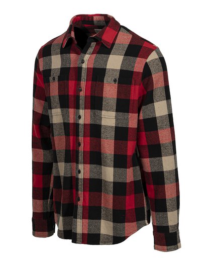 Schott N.Y.C. Plaid Cotton Flannel in Black/Red