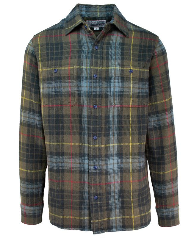 アテッサ新作モデル Schott NYC Plaid Flannel Shirt in Moss トップス