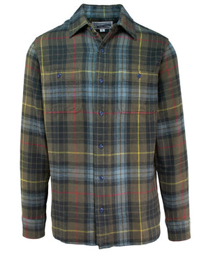 Schott NYC Plaid Flannel Shirt in Moss