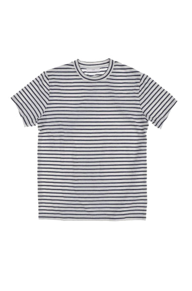 Save Khaki United SS Organic Hemp Stripe Tee in White
