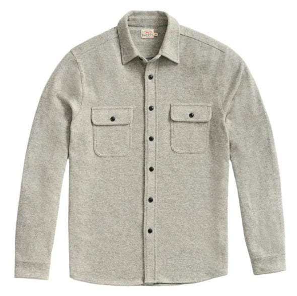 Faherty Legend Sweater Shirt in Fossil Grey Twill