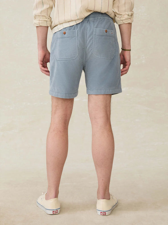 Faherty Corduroy Drawstring Utility Short in Light Flint