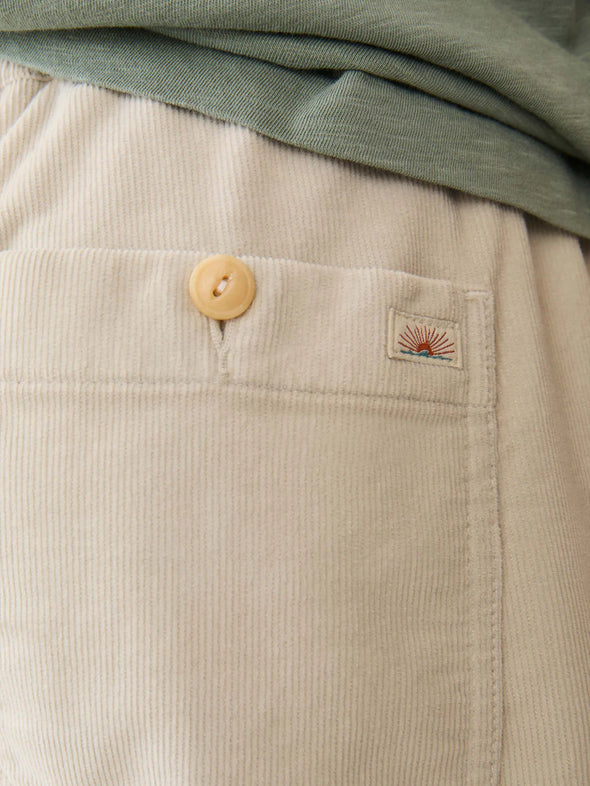 Faherty Corduroy Drawstring Utility Short in Plaza Stone
