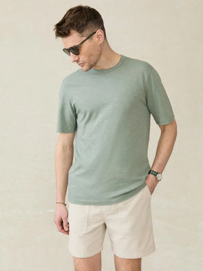 Faherty Sunwashed Pocket Tee in Sage Creek
