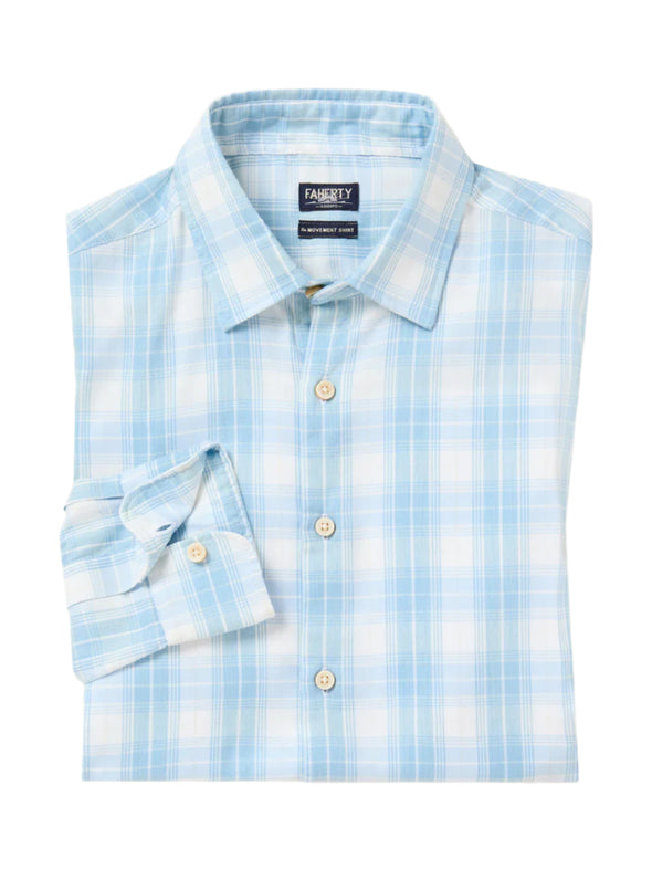 Faherty Movement Monterrey Shirt in Summer Sky Plaid