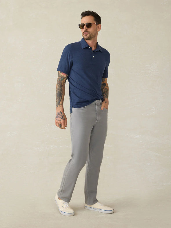 Faherty Stretch Terry 5 Pocket Pant 34" in Iron