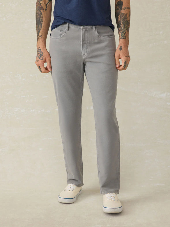 Faherty Stretch Terry 5 Pocket Pant 34" in Iron
