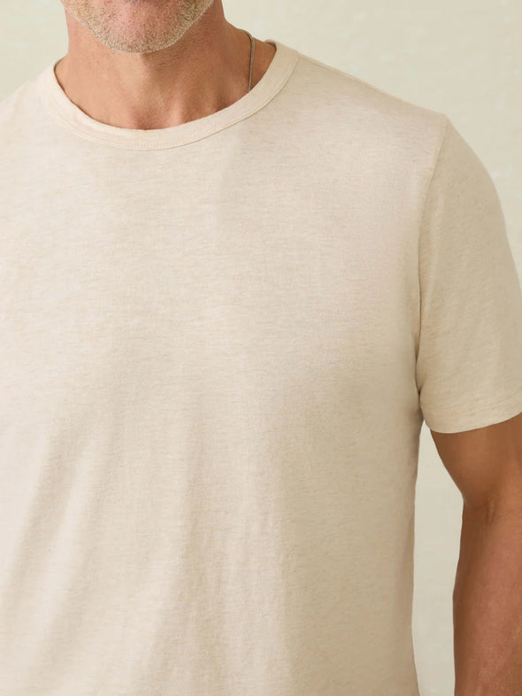 Faherty Sunwashed Pocket Tee in Island Dune Heather