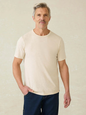 Faherty Sunwashed Pocket Tee in Island Dune Heather