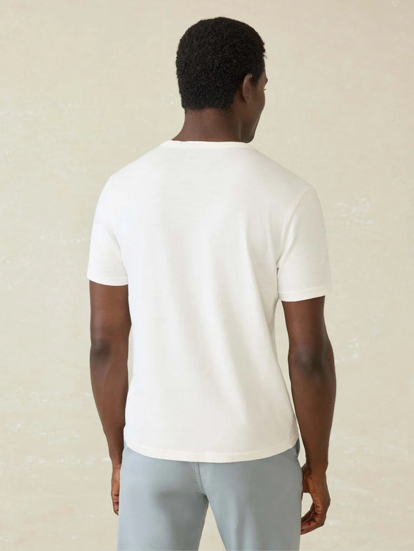 Faherty Sunwashed Pocket Tee in White