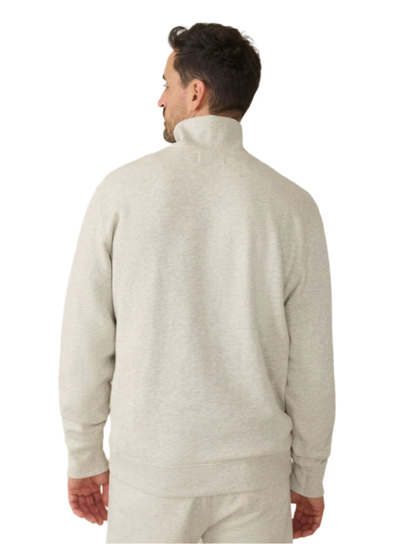 Faherty High Standard Fleece 1/4 Zip in Antique Ivory Heather
