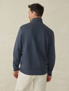 Faherty High Standard Fleece 1/4 Zip in Blue Nights Stripe