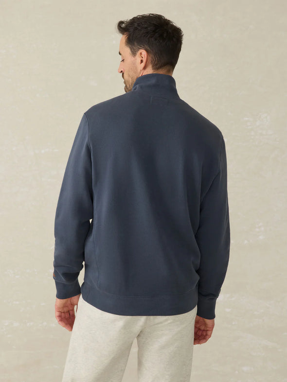 Faherty High Standard Fleece 1/4 Zip in Blue Nights Stripe