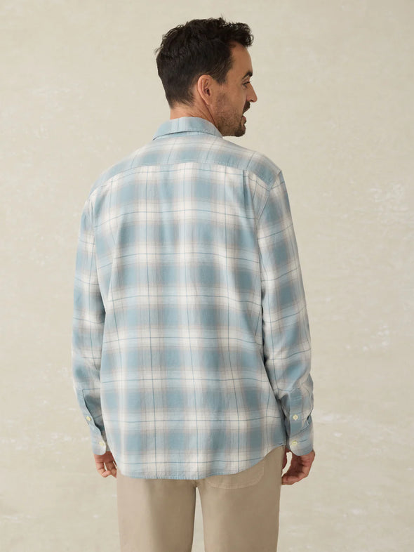 Faherty Tried & True Chambray Workshirt in Emerald Coast Plaid