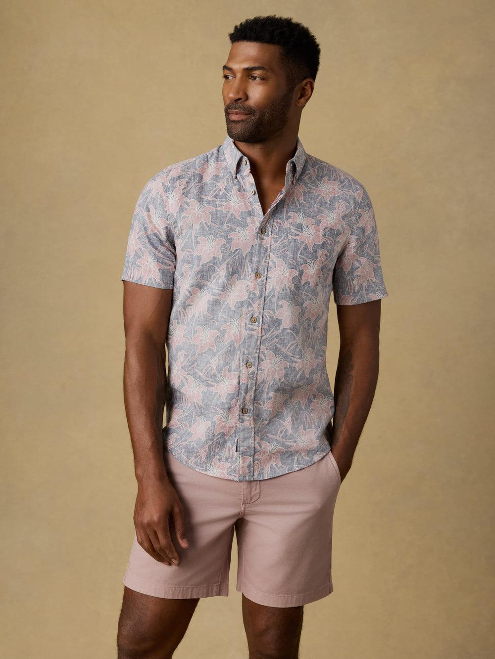 faherty dress shirts Faherty Men's Short-Sleeve Breeze Shirt