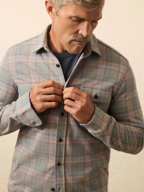 Faherty Legend Sweater Shirt in Forest Rose Plaid