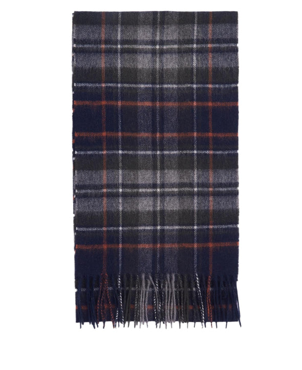 Barbour New Check Tartan Scarf in Navy/Dk. Ginger