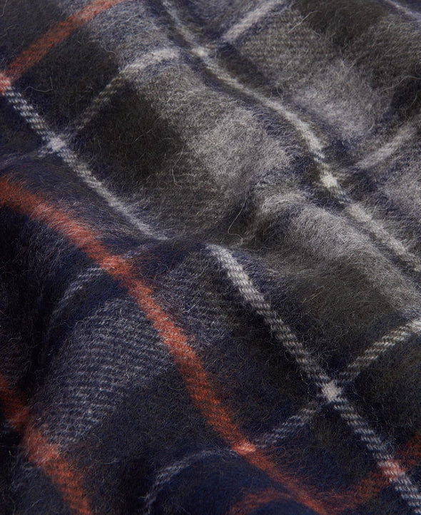 Barbour New Check Tartan Scarf in Navy/Dk. Ginger