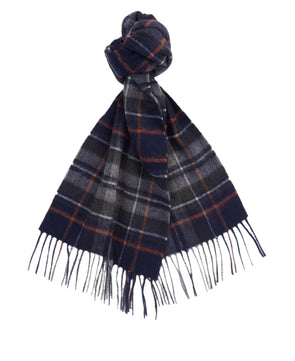 Barbour New Check Tartan Scarf in Navy/Dk. Ginger