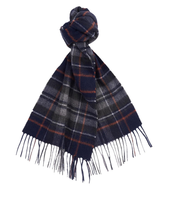 Barbour New Check Tartan Scarf in Navy/Dk. Ginger