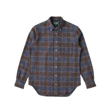 Gitman Vintage Japanese Cotton Tweed Check in Brown