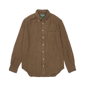 Gitman Vintage Japanese Houndstooth Twill Shirt in Brown