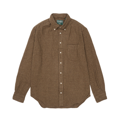 Gitman Vintage Japanese Houndstooth Twill Shirt in Brown