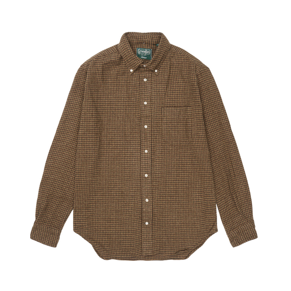 Gitman Vintage Japanese Houndstooth Twill Shirt in Brown