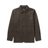 Portuguese Flannel Labura Wool Overshirt in Brown Herringbone