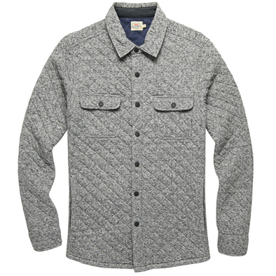 Faherty Epic Quilted CPO Shirt Jacket in Carbon Melange