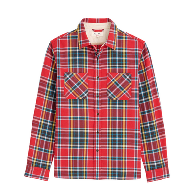 Alex Mill Chore Shirt in Red Plaid Flannel