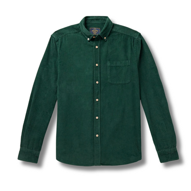 Portuguese Flannel Lobo Corduroy Long Sleeve Shirt in Green