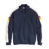 Marine Layer Archive Armas Quarter Zip in Navy / Cream Stripe