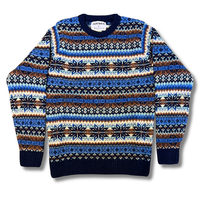 Harley of Scotland x Journeyman Fair Isle Sweater in Starnight Blu