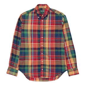 Gitman Vintage LS Shirt in Red/Yellow Archive Madras