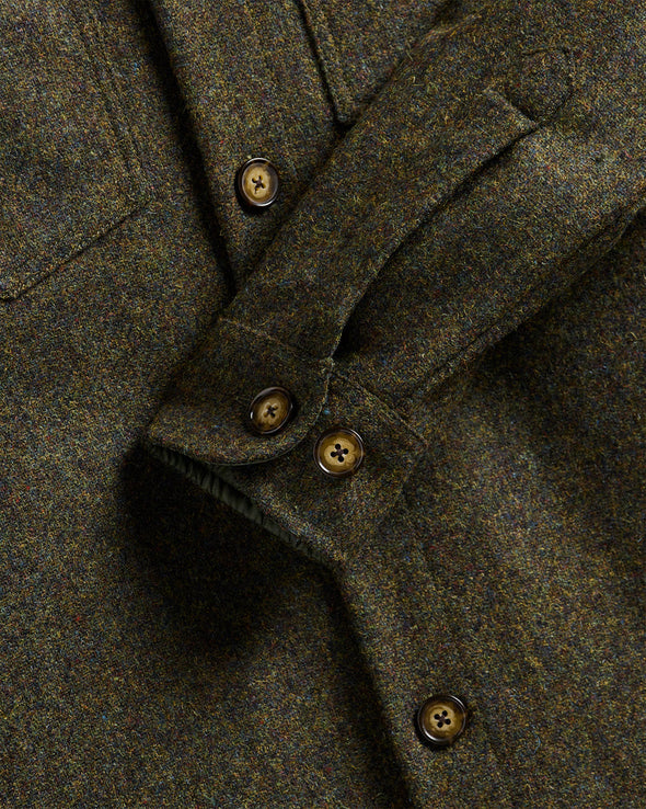 Portuguese Flannel Wool Field Overshirt in Forest Green