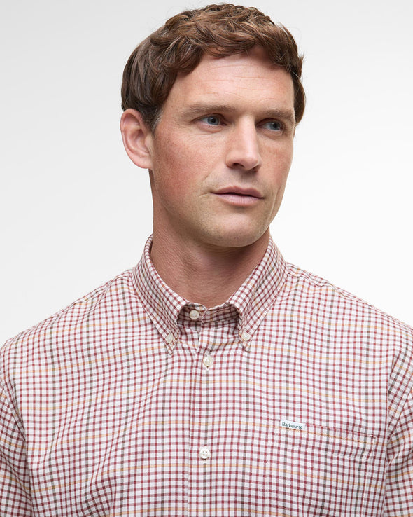 Barbour Henderson Thermo Weave Long-Sleeved Shirt in Fired Brick