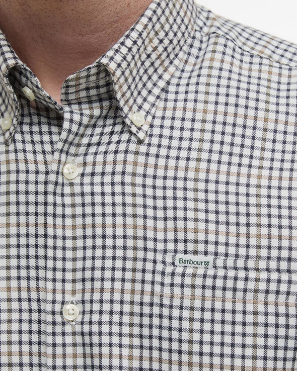 Barbour Henderson Thermo Weave Long-Sleeved Shirt in Whisper White