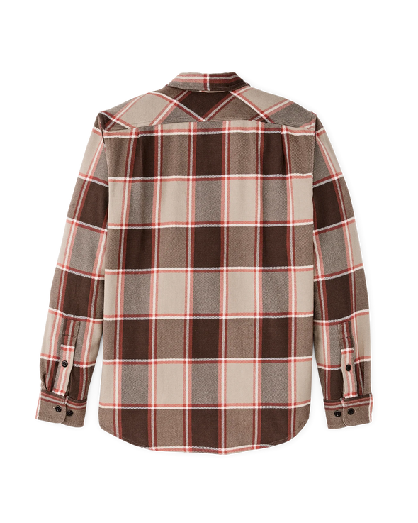 Filson Vintage Flannel Work Shirt in Tan/Orange Plaid