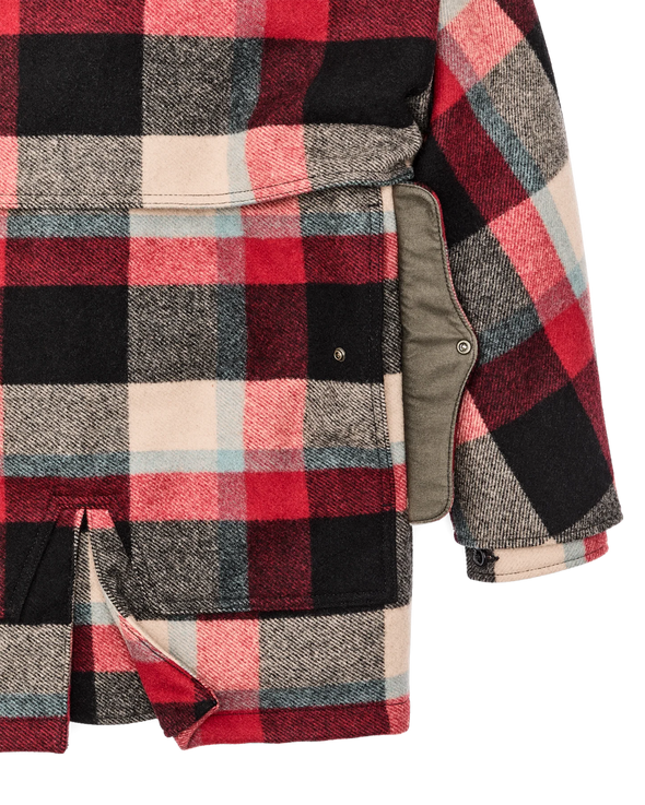 Filson Lined Wool Packer Coat in Red/Cream/Blue Plaid
