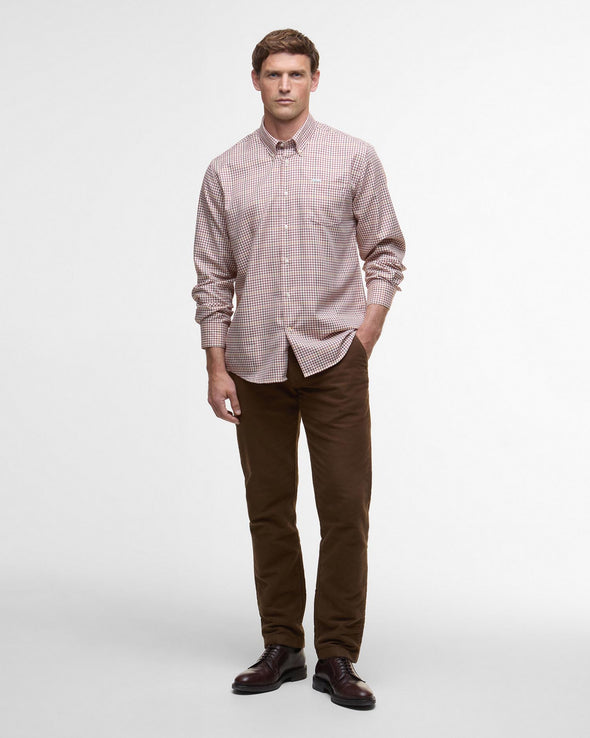 Barbour Henderson Thermo Weave Long-Sleeved Shirt in Fired Brick