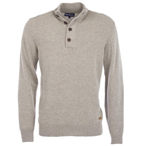 Barbour Essential Patch Half Zip Sweater in Stone