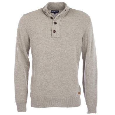 Barbour Essential Patch Half Zip Sweater in Stone