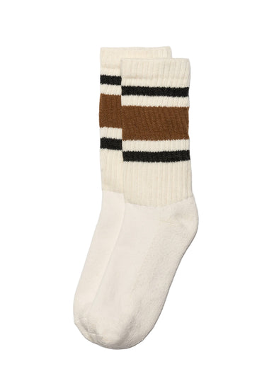 American Trench Retro Stripe Sock in Brown/Charcoal
