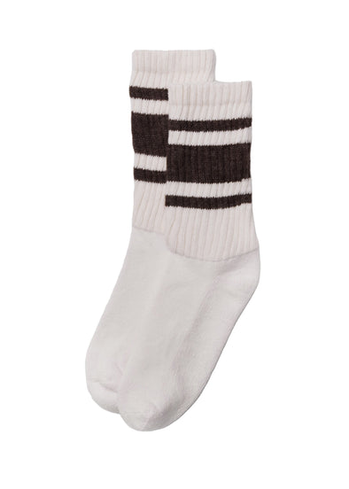 American Trench Retro Stripe Sock in Brown Heather