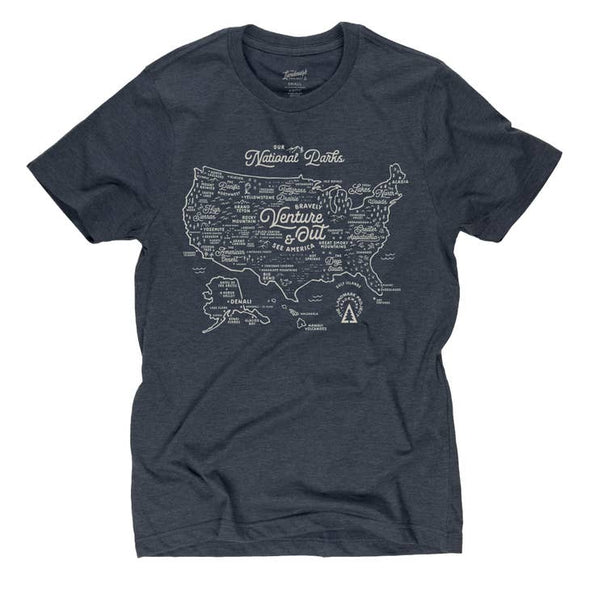 Landmark Project National Parks Map Tee in Deep Navy