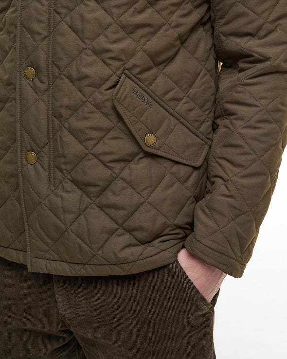 Barbour Shoveler Quilted Jacket in Dark Olive