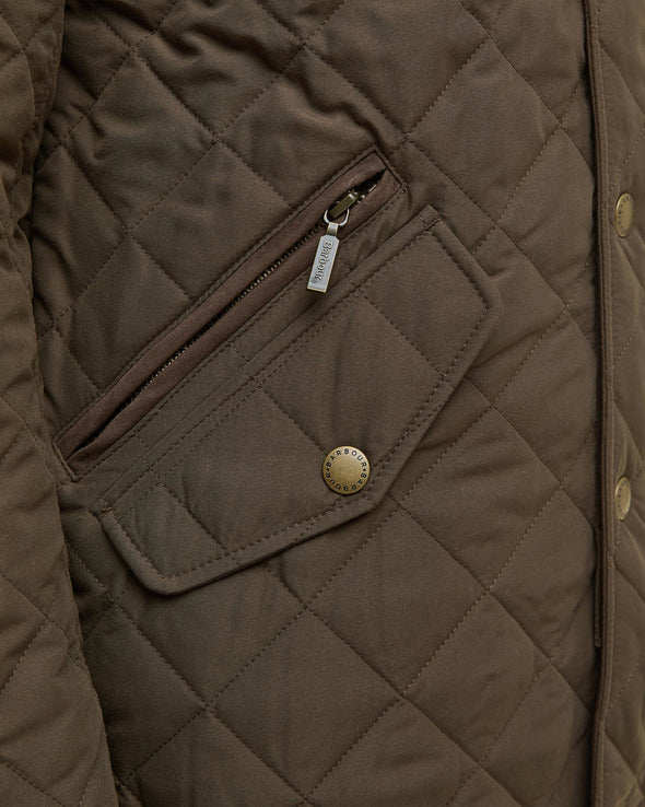 Barbour Shoveler Quilted Jacket in Dark Olive