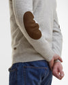 Barbour Essential Patch Crew Sweater in Light Grey Marl