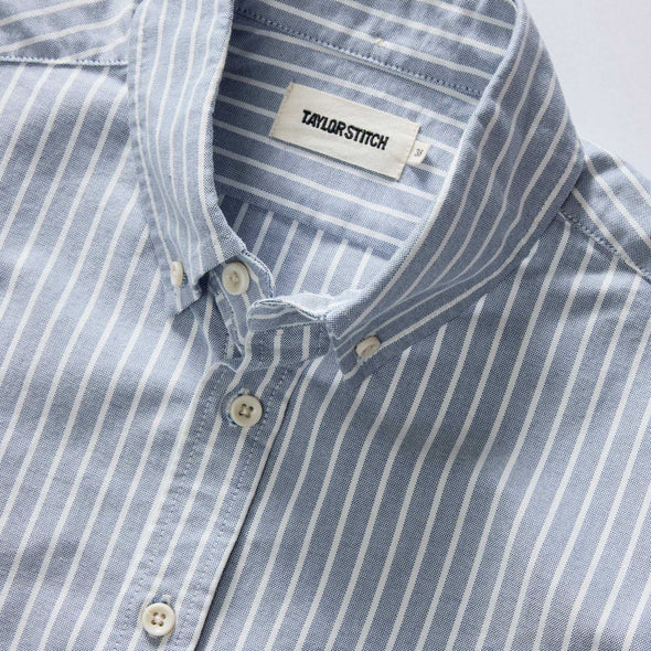 Taylor Stitch LS Oxford Shirt in Blue Sky Stripe